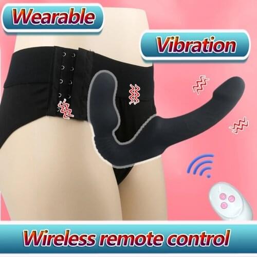 10 Speeds Wearable Dildo Vibrator Massager Strapless Strap On Lesbian Double Head G-Spot Stimulate Clitoris Sex Toys For Couple