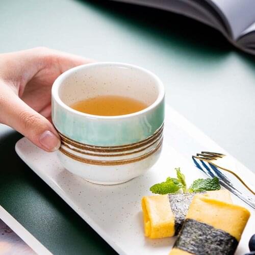 Japanese creative tea cup ceramic single small round cup restaurant restaurant afternoon tea cup home straight cup wine cup