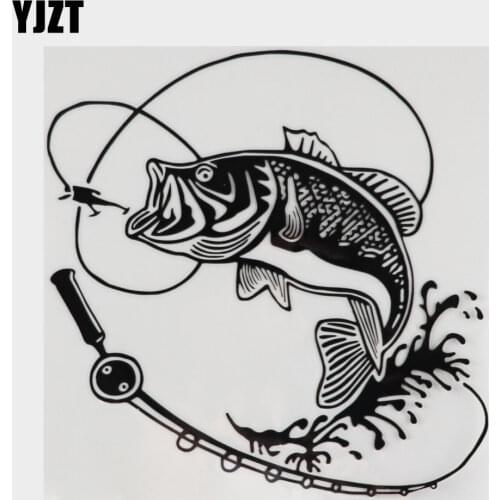 17.9CM*17.9CM Creative Fishing Silhouette Car Sticker Vinyl Decal Black/Silver Decor S9-0719