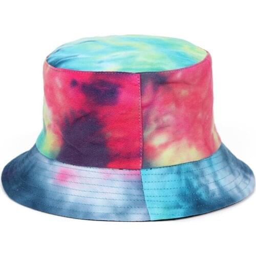 Tie Dye Gradient Personality Hip Hop Womans hat Double Sided Spring Autumn Graffiti Shade Foldable Fishermans Hat Flat Cap