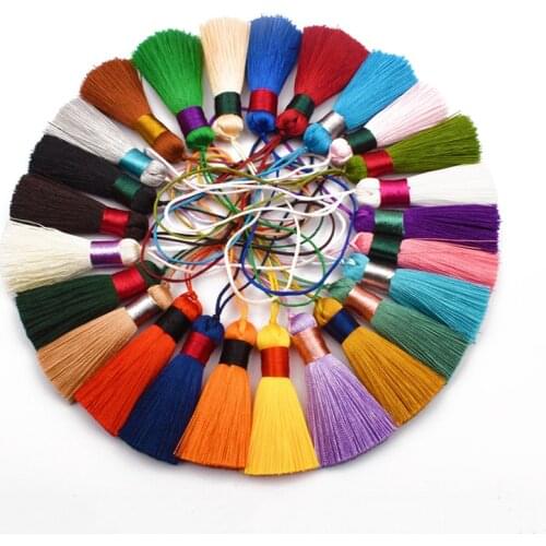 2/5/10 Pcs Cute 5cm Short Fat Double Colored Tassels DIY Craft Ornaments Clothing Keychain Jewelry Making Decor Fringe Pendants