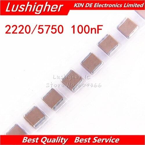 5pcs 2220 5750 100nF 0.1uF 104K 1000V 1KV X7R 10% SMD MLCC Ceramic Capacitor