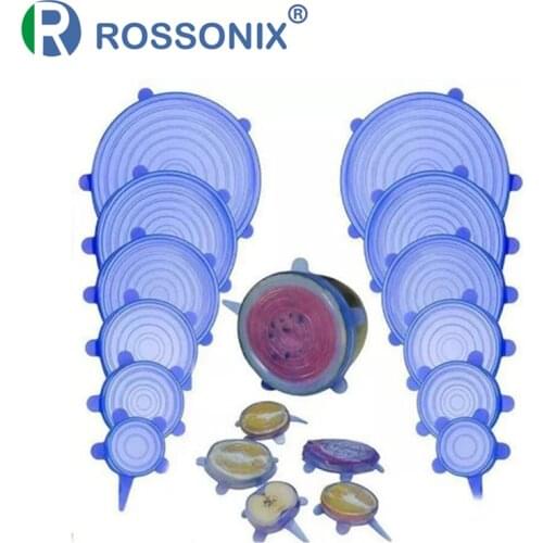 6Pcs Kitchen Universal Accessories Reusable Food Keeping Fresh Wrap Seal Bowl Pot Cover Silicone Stretch Lids Cooking Cookware