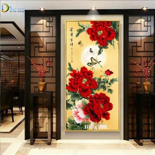 Chinese Style Still Life Flowers Birds Landscape Map 5D DIY Diamond Painting Full Drill Embroidery Cross Stitch Kit Decor Mosaic