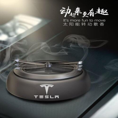 Car Perfume holder solar rotating aromatherapy Cloth for Tesla Model 3 S X car interior decoration solid balm air freshener