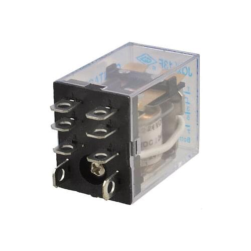 DC 12V Coil 10A 240VAC 28VDC DPDT Electromagnetic Power Relay JQX-13F2ZA