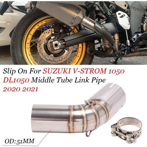 For SUZUKI V-STROM1050 DL1050 2020 2021 Motorcycle Exhaust Escape Moto Modify Middle Link Pipe Mid Tube Connection 51mm Muffler