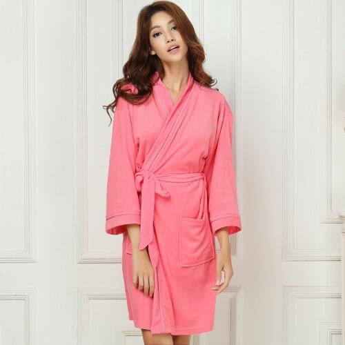Women Bathrobe Cotton Dressing Gown Unisex Women 90% Sleeve Solid Waffle Sleep Lounge Bathrobe Peignoir Nightgowns Lovers Robes