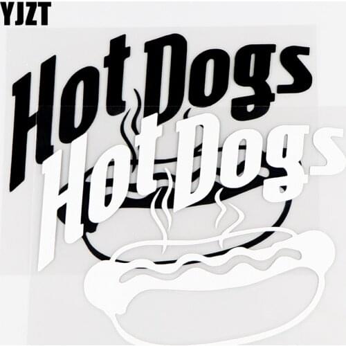 YJZT 14.5×11.1CM Interesting Vinyl Decal Hot Dog Fast Food Personalized Car Stickers Black / Silver 10A-0768