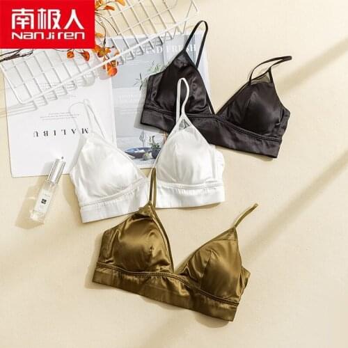 NANJIREN France Style Lingerie Women Underwear Set Silk Wire Free Solid Color Seamless Lace Breathable Padded Bra