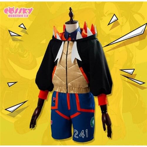 Anime Pokemon Sword Shield Raihan Cosplay Costume Lovely Cute Mens Coat+Shirt+Pants Full sets halloween Student Outfit