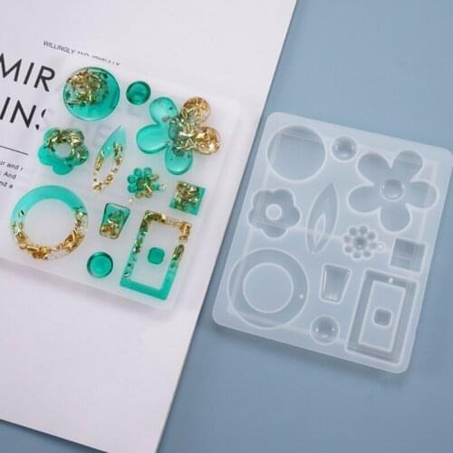 Crystal Epoxy Resin Mold Earrings Pendant Casting Silicone Mould DIY Making Tool B95F