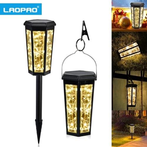 LAOPAO Solar Lights | Solar Pathway Lights Outdoor with Ground Stakes and Ring Clip - IP65 Waterproof Automatic Garden Landsca