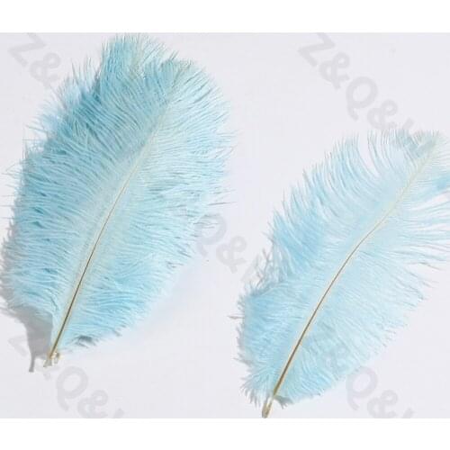Natural 15-20CM (6--8 inches) ostrich feather dyed light blue 10-100PCS DIY craft jewelry costume birthday party decoration