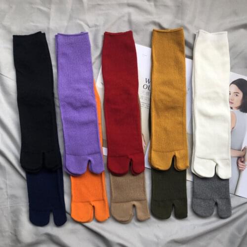 Japanese style Two fingers Ankle socks harajuku kawaii tabi socks cartoon Art Cute Funny Creative Middle Tube Tabi Socks
