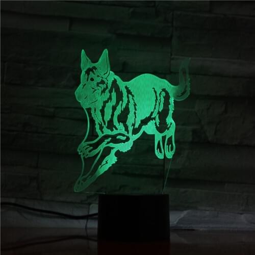New 3D LED Night Light Wolf Animal 7 Colors Changing Creative Desk Lamp USB Touch Remote Table lamps Birthday Gift 1313