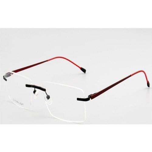 MONGOTEN Unisex Fashion Alloy Rimless Retro Myopia Eyewear Frame Clear Lens Goggle Optical Computer Eyeglasses Reading Frame