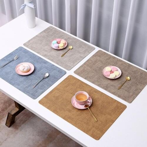 Wholesale Nordic Japanese cloth pattern leather placemat Double-sided creative waterproof table mat Insulation coaster 30x43cm
