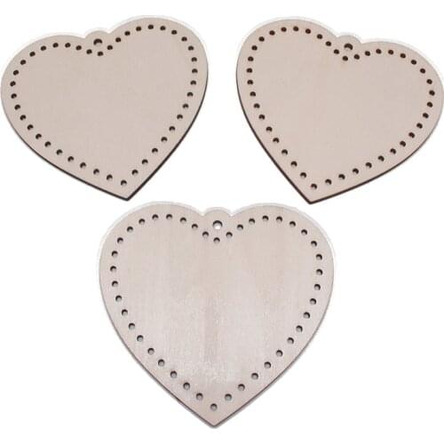 Peach hearts holds on the edges wood diy ornament cross stitch blank 80mm