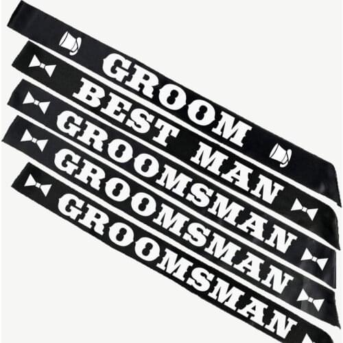 Groom Best Man Groomsman sash Wedding day engagement bachelor party bridal shower decoration Proposal Gift present Photo props