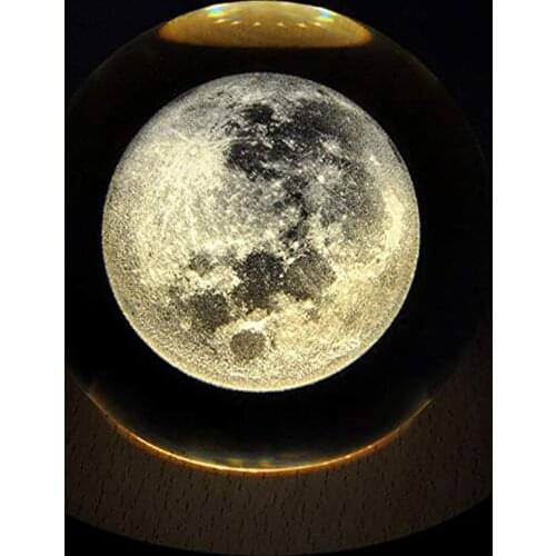 Clear Moon Glass Crystal Ball Astronomical Science Model For Kids Students