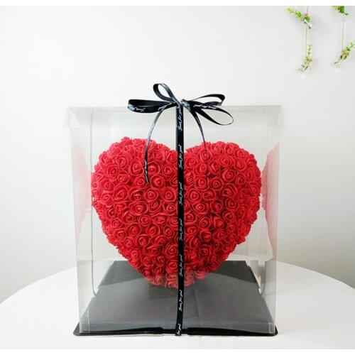 Drop shipping 25cm roses artificial flower heart wall wedding decoration rose flower Valentines Day gift Soap Foam Flowers hear