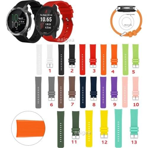 20mm 22mm Silicone Replacement Band Sport Strap for Garmin Forerunner 645 645M 245 245M for Venu Sq/Vivomove HR/Vivoactive 3