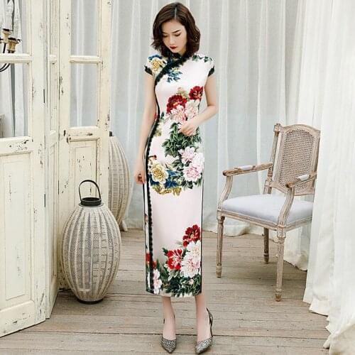 Modern Chinese Traditional Dress Sleeveless Qipao Casual Party Cheongsam Dresses Women Elegant Cheongsams Long Qi Pao Chipao