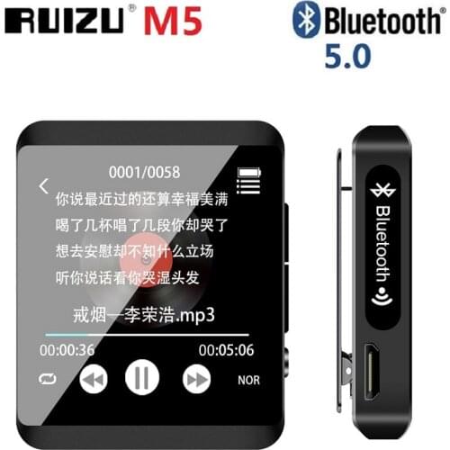 RUIZU M5 Sport Bluetooth MP3 Player 8GB 16GB Full Touch Screen Mini Clip Music Player With FM,Recording,E-Book,Clock,Pedometer