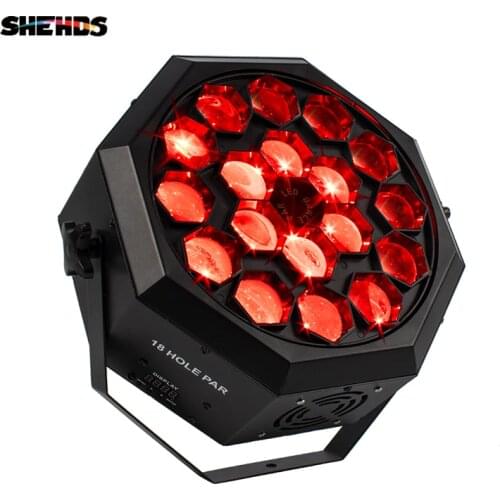 SHEHDS Led 18x12W Bee Eye Par Light RGBW 21/12 DMX Professional High Quality Stage DJ party Ballroom Bar Wedding Effect Light