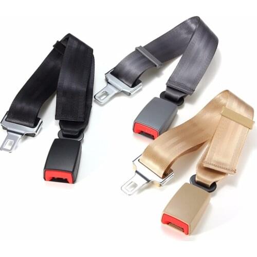 Universal Adjustable Car Seat Seatbelt Safety Belt Extender 2.1cm Buckle Black Gray Beige Can be extended to 80cm
