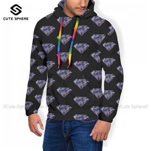 Diamond Hoodie Stylish Long Length Polyester Hoodies Mens Warm Outdoor Pullover Hoodie Over Size