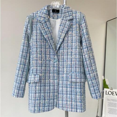 GVUW womens winter jacket Design Sequin Blazers Autumn 2021 New Long Sleeve Versatile Top Fashion blazer 2021new arrivalKB9177