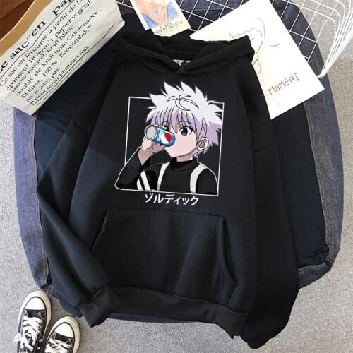 Womens Hunter x Hunter Hoodies Killua Hoodie Unisex Killua Zaoldyeck Long Sleeve Loose Hooded Sweatshirt Autumn Hoody Pullover