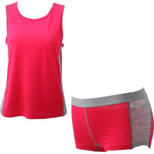 Womens 60% Merino Wool Sports Set Outdoor Hiking Merino Wool Top and Bottom Soft Wicking Breathable Anti-Odor Euro Size