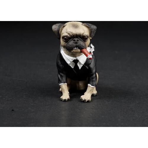 1/6 Scale AS032 Lovely Pug Dog With Cigar Animal Models for 12''Figures Scene Accessories Toys Gifts