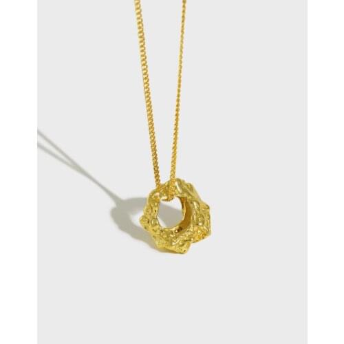 100% 925 Sterling Silver Irregular Circle Pendant Necklace Women, New Simple Necklaces Women Chain Party Gifts Jewelry 2021