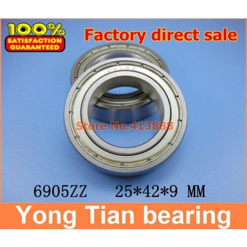 100pcs free shipping thin wall deep groove ball bearing 6905ZZ 25*42*9 mm