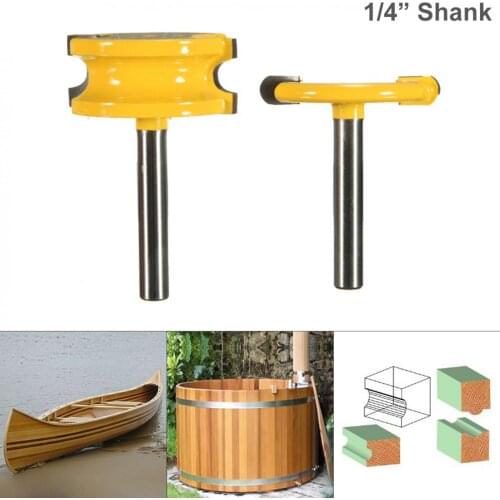 Drill Bits 1/2" 1/4"Shank Flute and Bead Router Bit Arc Woodwork T Shaped Tenon Bits Slotting Router Bit Set Milling Cutter