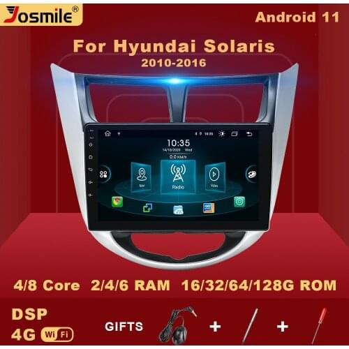 2 din Android 11 AI Voice Control Car Radio Multimedia Player For Hyundai Solaris 2010 -2016 Navigation GPS Stereo Audio DSP 4G