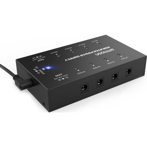 Ammoon Compact Size Guitar Effect Power Supply 8 Isolated DC Outputs for 9V/18V Guitar Effects