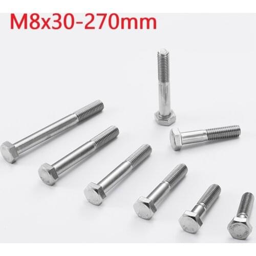 M8 Hexagon Head Half Tooth Bolts 8mm X 30 35 90 180 190 200 210 220 230 270mm 304 Stainless Steel Extended Half Thread Screws