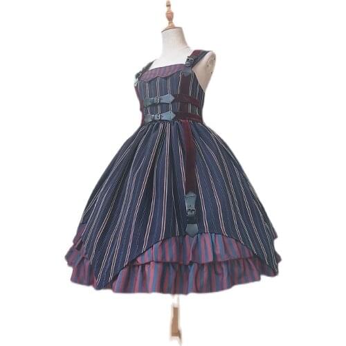 Brutal Killing ~ Punk Style Striped Lolita JSK Dress by Infanta