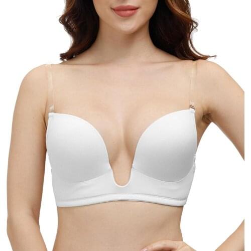 Hot Sales Pure White Women Sexy Bra Padded Underwire Push Up Bras Multiway Underwear 70 75 80 85 90 95 A B C D E