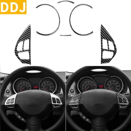 For Mitsubishi Lancer ES DE GTS 2008-2015 Carbon Speedometer Steering Wheel Accent Button Frame Sticker Cover Car Accessories