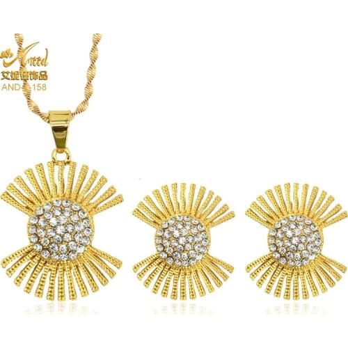 Eritrean Gold Bridal Wedding Jewelry Set Dubai African Woman Necklace Earring Sets Jewelries Jewellery For Girls 2021 Trend New