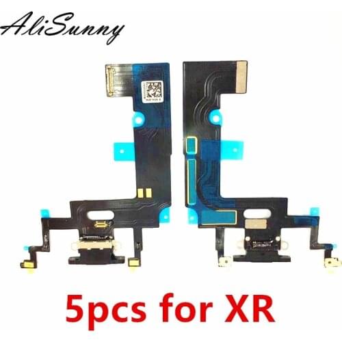 AliSunny 5pcs Charging Port Flex Cable for iPhone XR USB Dock Connector Charger Microphone Repair parts
