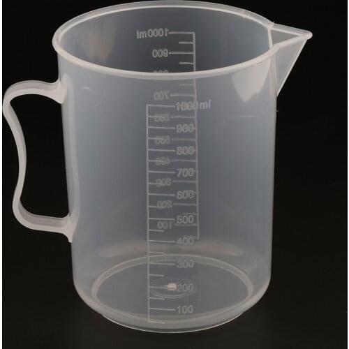 2 PCS 1000ml Graduated Clear Plastic Liquid Measuring Cup Jug with Handle