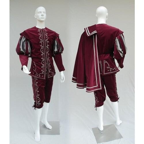 Cosplaydiy Queen Elizabeth Tudor Period Medieval Men Cosplay Costume Tudor Kings Top Pants King Henry Lord Court Clock Suit