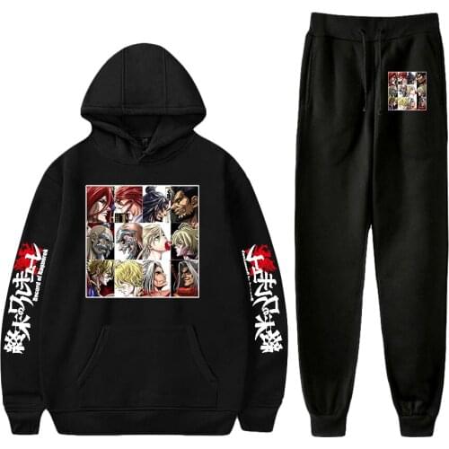 Record of Ragnarok Print Suit Hooded Ankle Banded Pant Two Piece Set Street clothes hoodies+pants